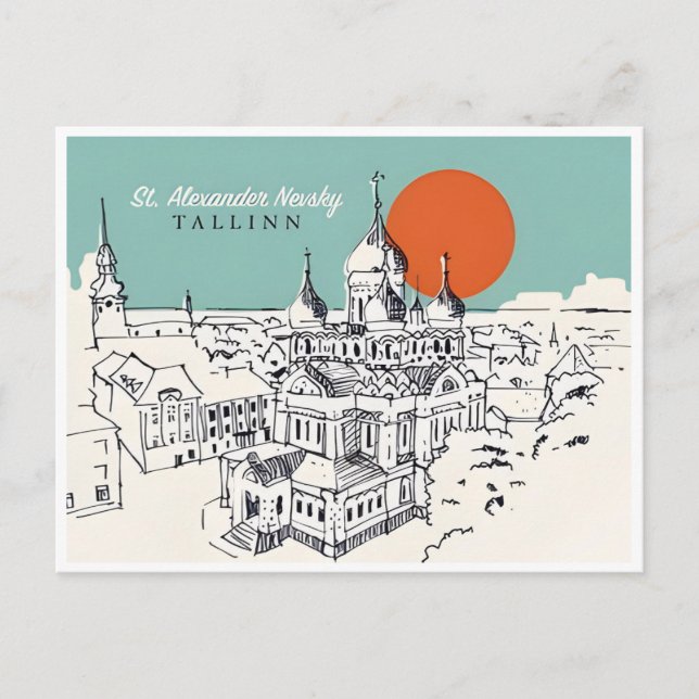 Postal viaje vintage Tallín Estonia Estonie (Anverso)