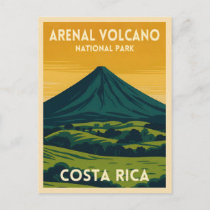 Postal Viaje Vintage Volcán Arenal Paisaje Costa Rica