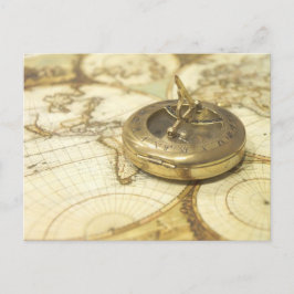 Postal Viajero de brújula de época