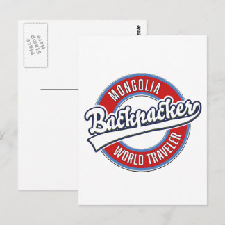 Postal viajero de mochila de mongolia viajero mundial