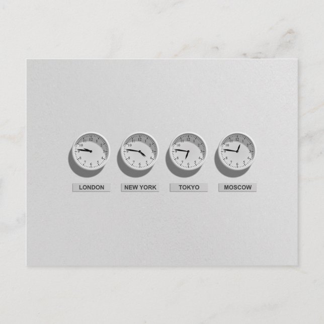 Postal Viajero mundial de zonas horarias (Anverso)