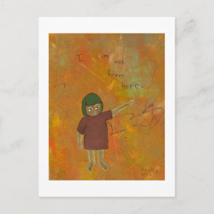 Postal Viajero visitante siendo arte único