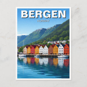 Postal Viajes a Bergen Noruega