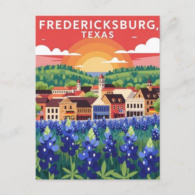 Postal Viajes a Fredericksburg Texas (Anverso)