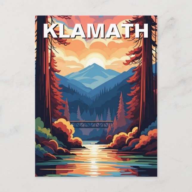 Postal Viajes a Klamath California (Anverso)