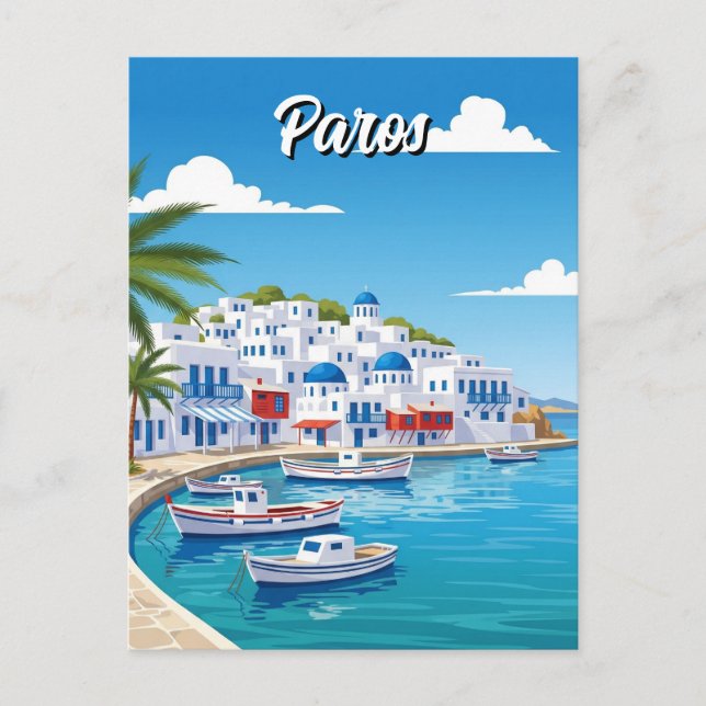 Postal Viajes a la isla de Paros Grecia (Anverso)