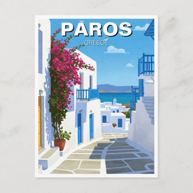 Postal Viajes a la isla de Paros Grecia (Anverso)