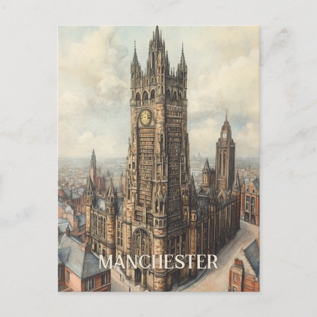 Postal Viajes a Manchester Reino Unido (Anverso)