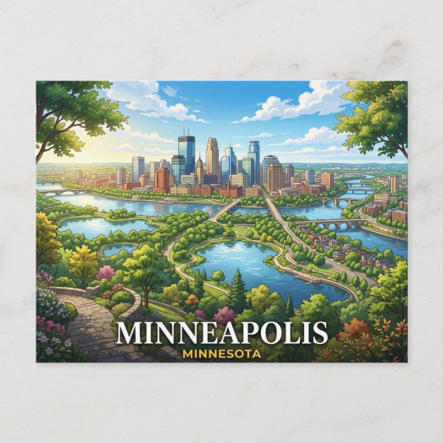 Postal viajes a minneapolis minnesota  (Anverso)