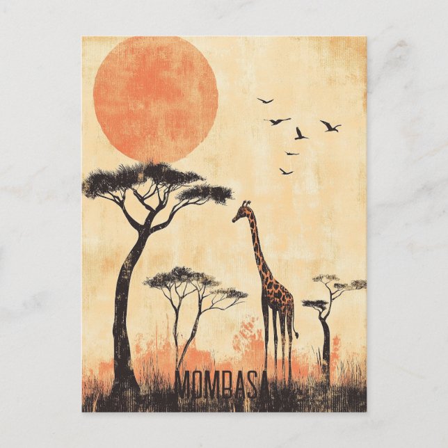 Postal Viajes a Mombasa Kenya (Anverso)