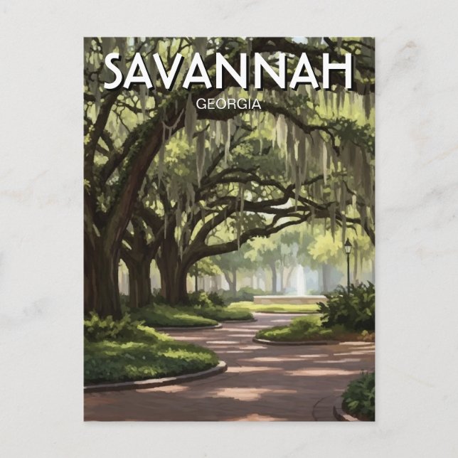 Postal Viajes a Savannah Georgia (Anverso)