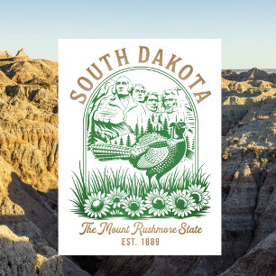 Postal Viajes a South Dakota Mount Rushmore Estado