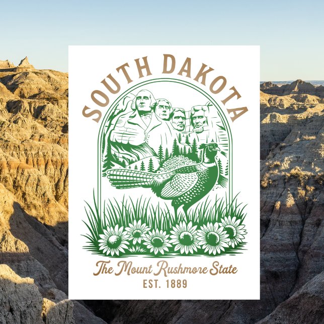 Postal Viajes a South Dakota Mount Rushmore Estado (South Dakota Mount Rushmore State Travel Postcard
)