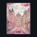 Postal Viajes a Viena Austria<br><div class="desc">Esta postal de viaje,  en estilo ilustracion digital caricaturizado,  inspirada en la zona de Hofsburg en Viena,  Austria.</div>