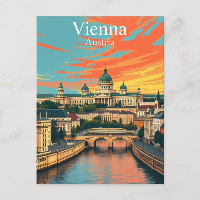 Postal Viajes a Viena, Austria y Europa (Anverso)
