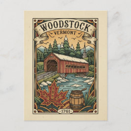 Postal Viajes a Woodstock Vintage Vermont