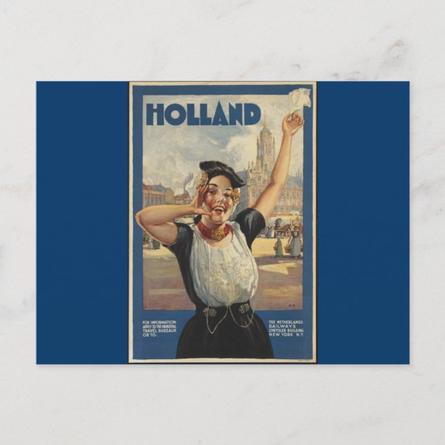 Postal Viajes aéreos de Vintage Holland (Anverso)