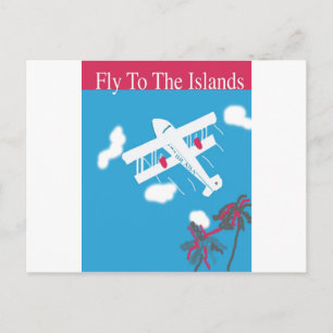 Postal Viajes aéreos tropicales vintage