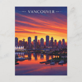 Postal Viajes al atardecer de Vancouver Skyline Canada
