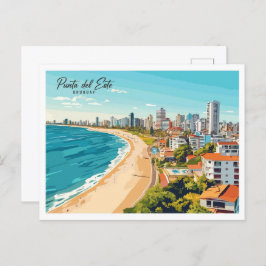 Postal Viajes al Ilustracion Uruguay de Punta del Este