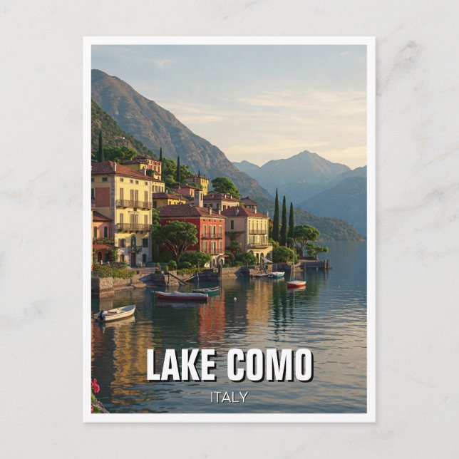 Postal Viajes al lago Como Italia (Anverso)