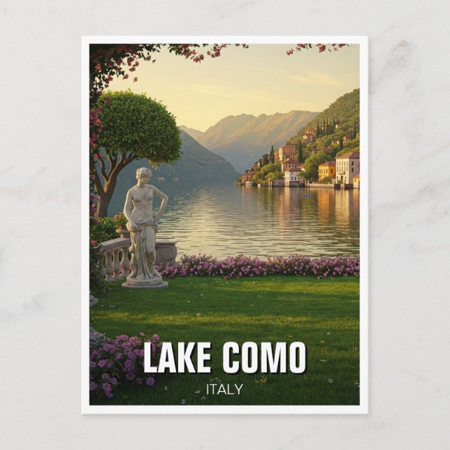 Postal Viajes al lago Como Italia (Anverso)