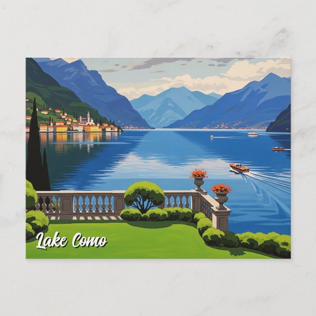 Postal Viajes al lago Como Italia (Anverso)