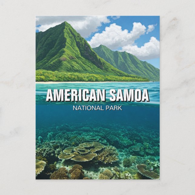 Postal Viajes al Parque Nacional de Samoa Americana (Anverso)