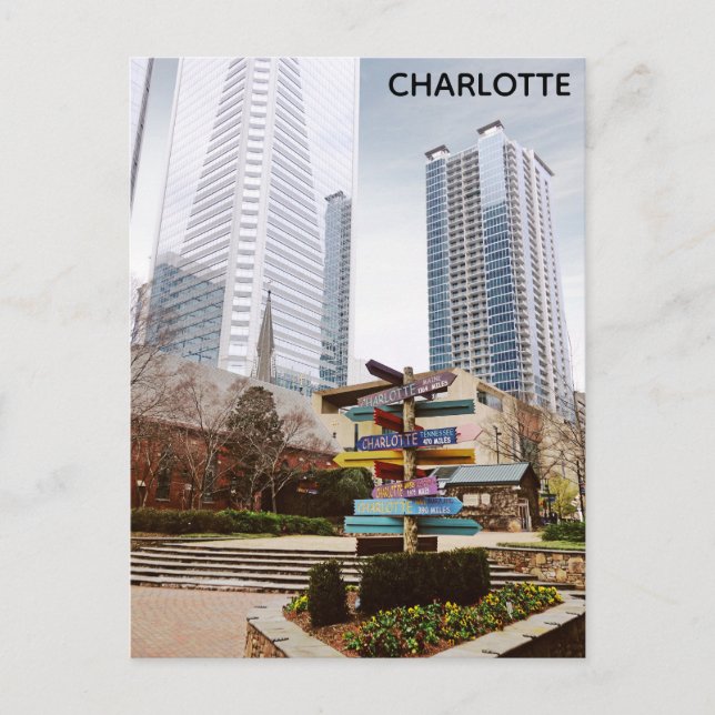 Postal Viajes al Skyline Park de Charlotte Carolina del N (Anverso)