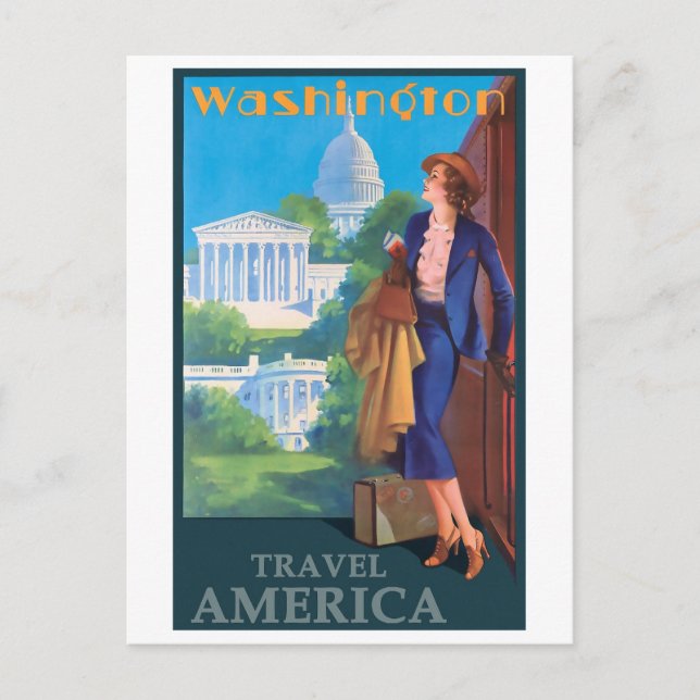 Postal Viajes América, Washington DC, Retro (Anverso)