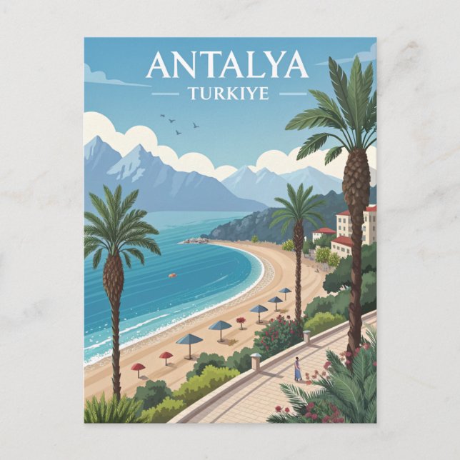 Postal Viajes antiguos a Antalya (Anverso)