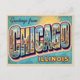 Postal Viajes Antiguos a Chicago Illinois