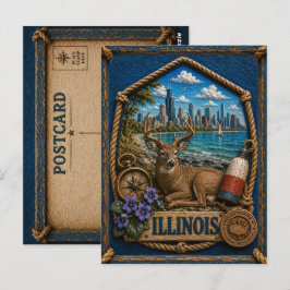 Postal Viajes Antiguos de Illinois