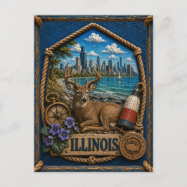 Postal Viajes Antiguos de Illinois