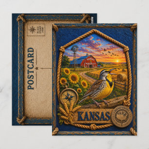 Postal Viajes Antiguos de Kansas