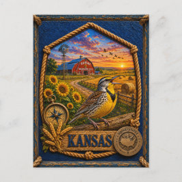 Postal Viajes Antiguos de Kansas