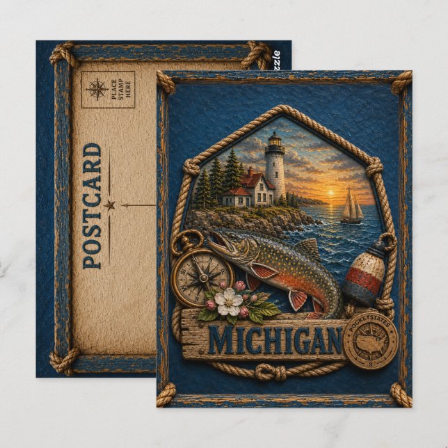 Postal Viajes Antiguos de Michigan (Anverso / Reverso)