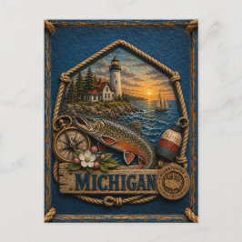 Postal Viajes Antiguos de Michigan