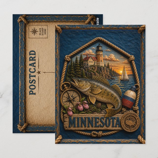 Postal Viajes Antiguos de Minnesota (Anverso / Reverso)