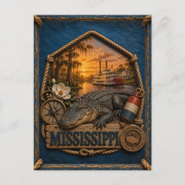 Postal Viajes Antiguos de Mississippi