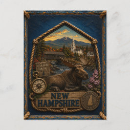 Postal Viajes Antiguos de New Hampshire