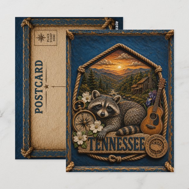 Postal Viajes Antiguos de Tennessee (Anverso / Reverso)