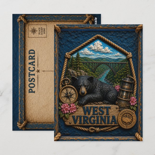 Postal Viajes Antiguos de Virginia Occidental (Anverso / Reverso)