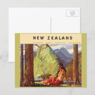 Postal Viajes Antiguos, Mujer Nativa del Paisaje de Nueva