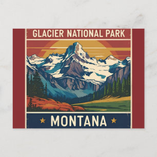Postal Viajes Antiguos Parque Nacional Glaciar Montana