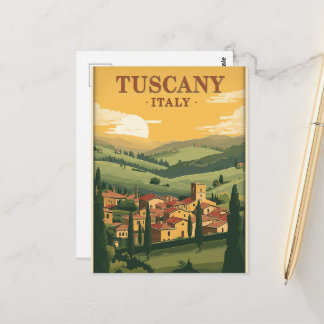 Postal Viajes Antiguos Toscana Italia Escénico Retro