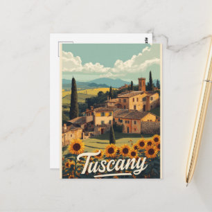 Postal Viajes Antiguos Toscana Italia Escénico Retro