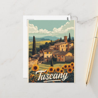 Postal Viajes Antiguos Toscana Italia Escénico Retro