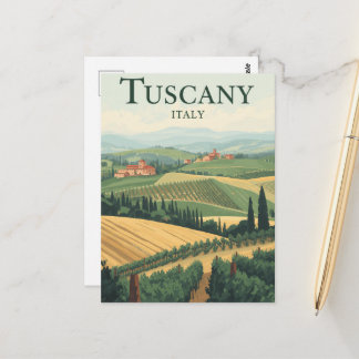 Postal Viajes Antiguos Toscana Italia Escénico Retro