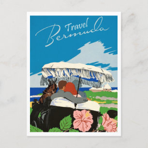 Postal Viajes Bermudas, escapada romántica, colorido